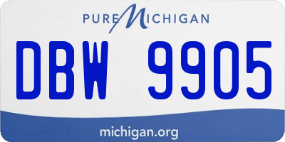 MI license plate DBW9905