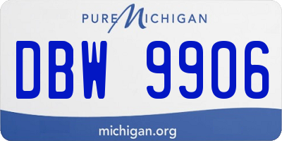 MI license plate DBW9906