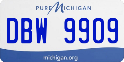 MI license plate DBW9909