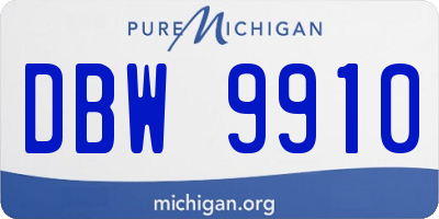 MI license plate DBW9910