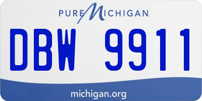 MI license plate DBW9911