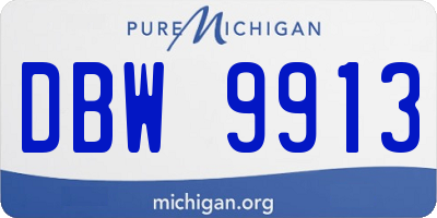MI license plate DBW9913