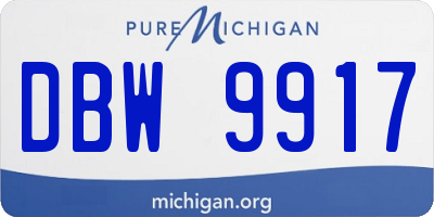 MI license plate DBW9917