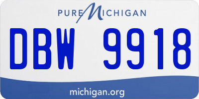 MI license plate DBW9918