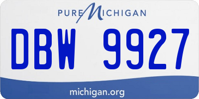 MI license plate DBW9927