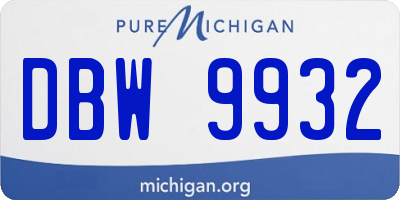 MI license plate DBW9932