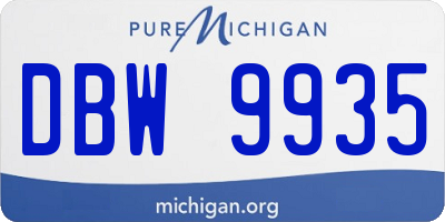 MI license plate DBW9935