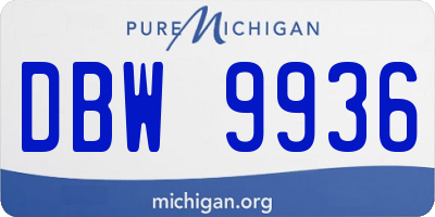 MI license plate DBW9936
