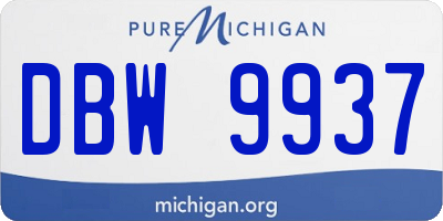 MI license plate DBW9937
