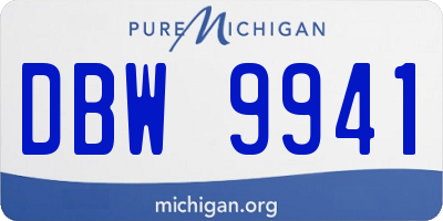 MI license plate DBW9941