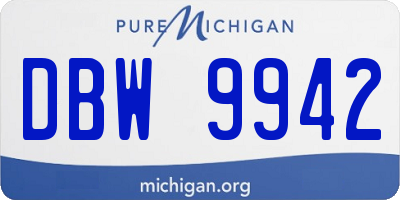 MI license plate DBW9942