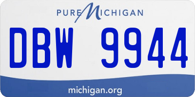 MI license plate DBW9944