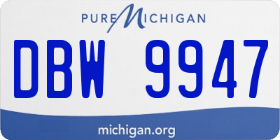 MI license plate DBW9947