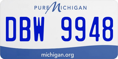 MI license plate DBW9948
