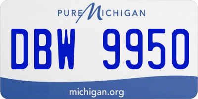 MI license plate DBW9950