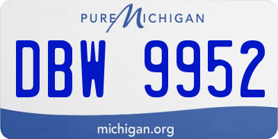 MI license plate DBW9952