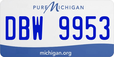 MI license plate DBW9953