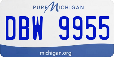 MI license plate DBW9955