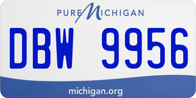MI license plate DBW9956