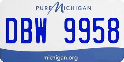 MI license plate DBW9958