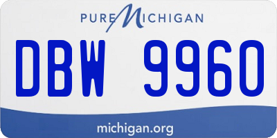 MI license plate DBW9960