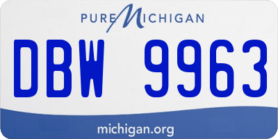 MI license plate DBW9963
