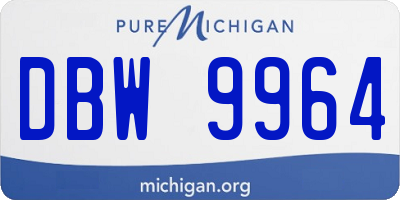 MI license plate DBW9964
