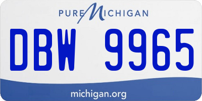 MI license plate DBW9965
