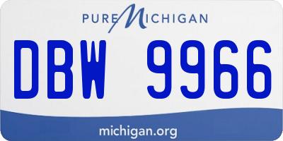 MI license plate DBW9966
