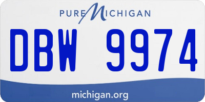 MI license plate DBW9974