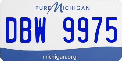 MI license plate DBW9975