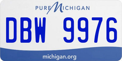 MI license plate DBW9976