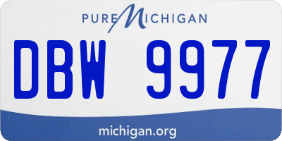 MI license plate DBW9977