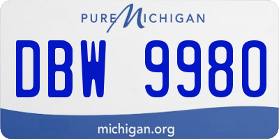 MI license plate DBW9980