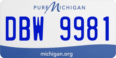 MI license plate DBW9981