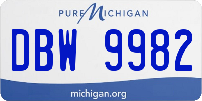 MI license plate DBW9982
