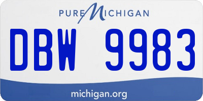 MI license plate DBW9983