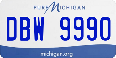 MI license plate DBW9990