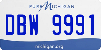 MI license plate DBW9991