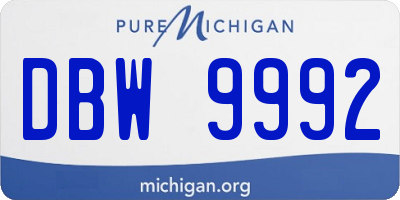 MI license plate DBW9992
