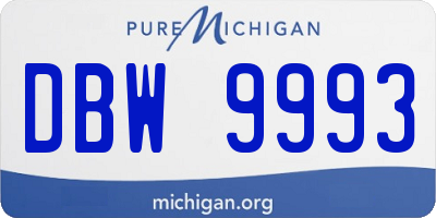 MI license plate DBW9993