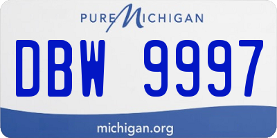 MI license plate DBW9997