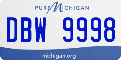 MI license plate DBW9998