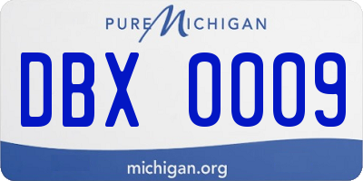 MI license plate DBX0009