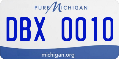 MI license plate DBX0010
