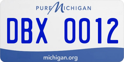 MI license plate DBX0012