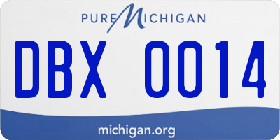 MI license plate DBX0014