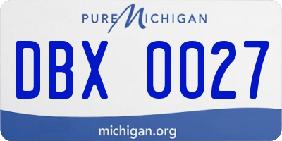 MI license plate DBX0027