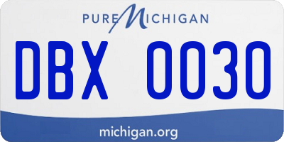 MI license plate DBX0030