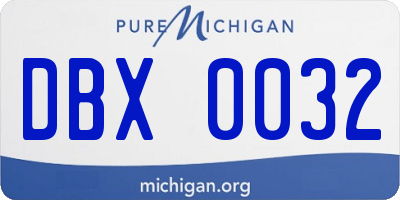 MI license plate DBX0032